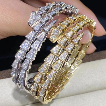 [Elitejewels]SERPENTI BRACELET GOLD DIAMOND DOUBLE ROW