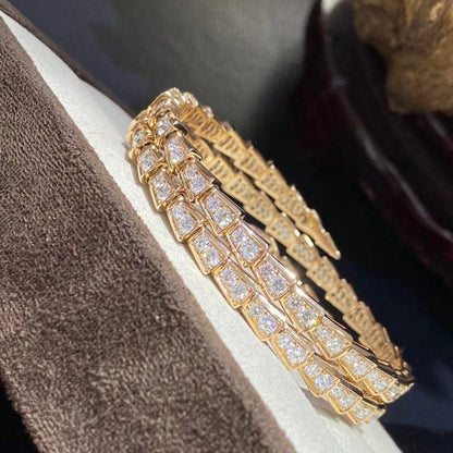 [Elitejewels]SERPENTI BRACELET GOLD DIAMOND DOUBLE ROW