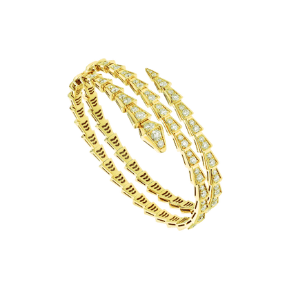 [Elitejewels]SERPENTI BRACELET GOLD DIAMOND DOUBLE ROW