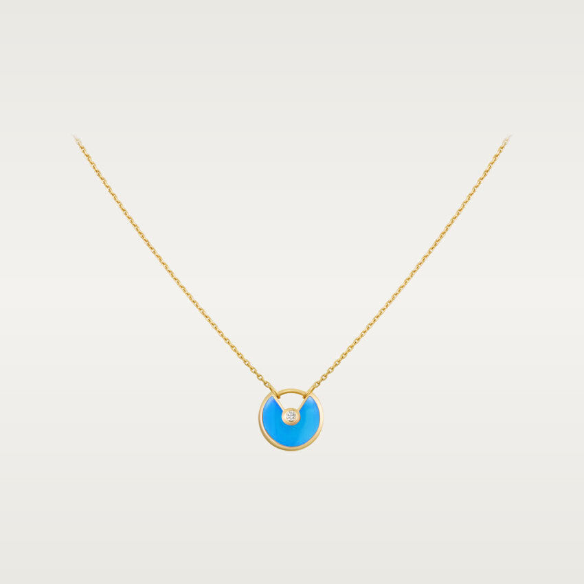 [Elitejewels]AMULETTE GOLD TURQUOISE NECKLACE