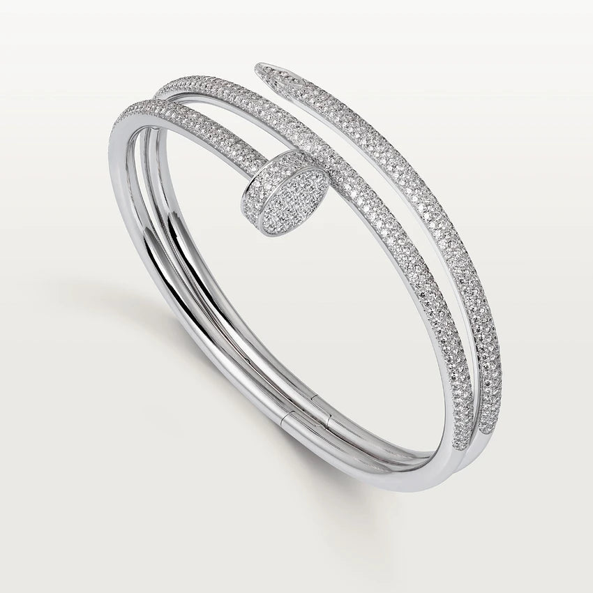 [Elitejewels]JUSTE ARMBAND 3,5 MM DOPPELREIHEN SILBER DIAMANT