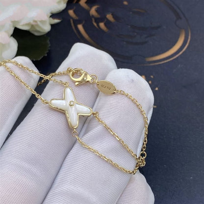 [Elitejewels]JEUX BRACELET WHITE MOP GOLD 1 DIAMOND