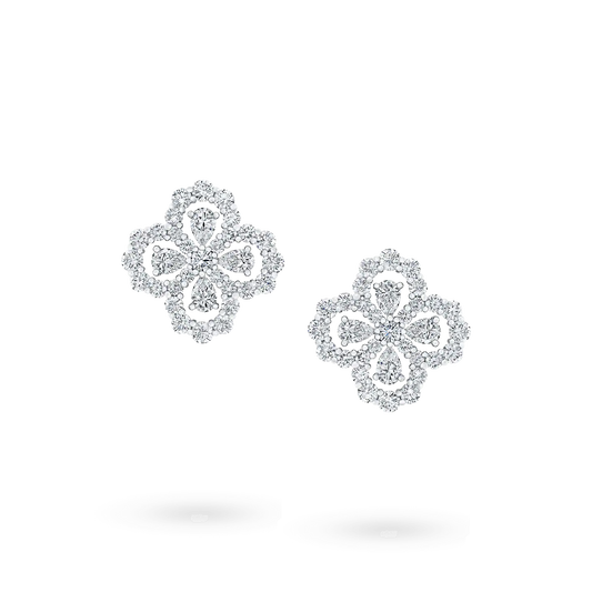 [Elitejewels]LOOP EARRINGS FULL MOTIF DIAMOND 16MM SILVE