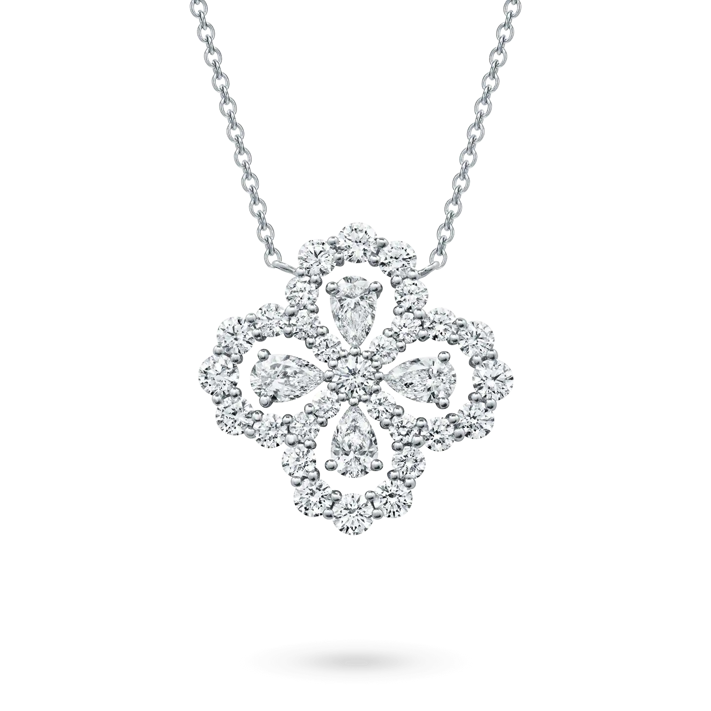 [Elitejewels]LOOP NECKLACE FULL MOTIF DIAMOND 16MM MULTIPLE COLORS