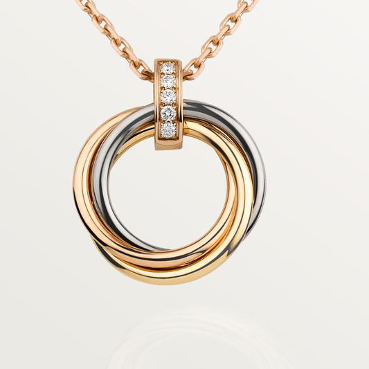 [Elitejewels]TRINITY NECKLACE GOLD  DIAMONDS