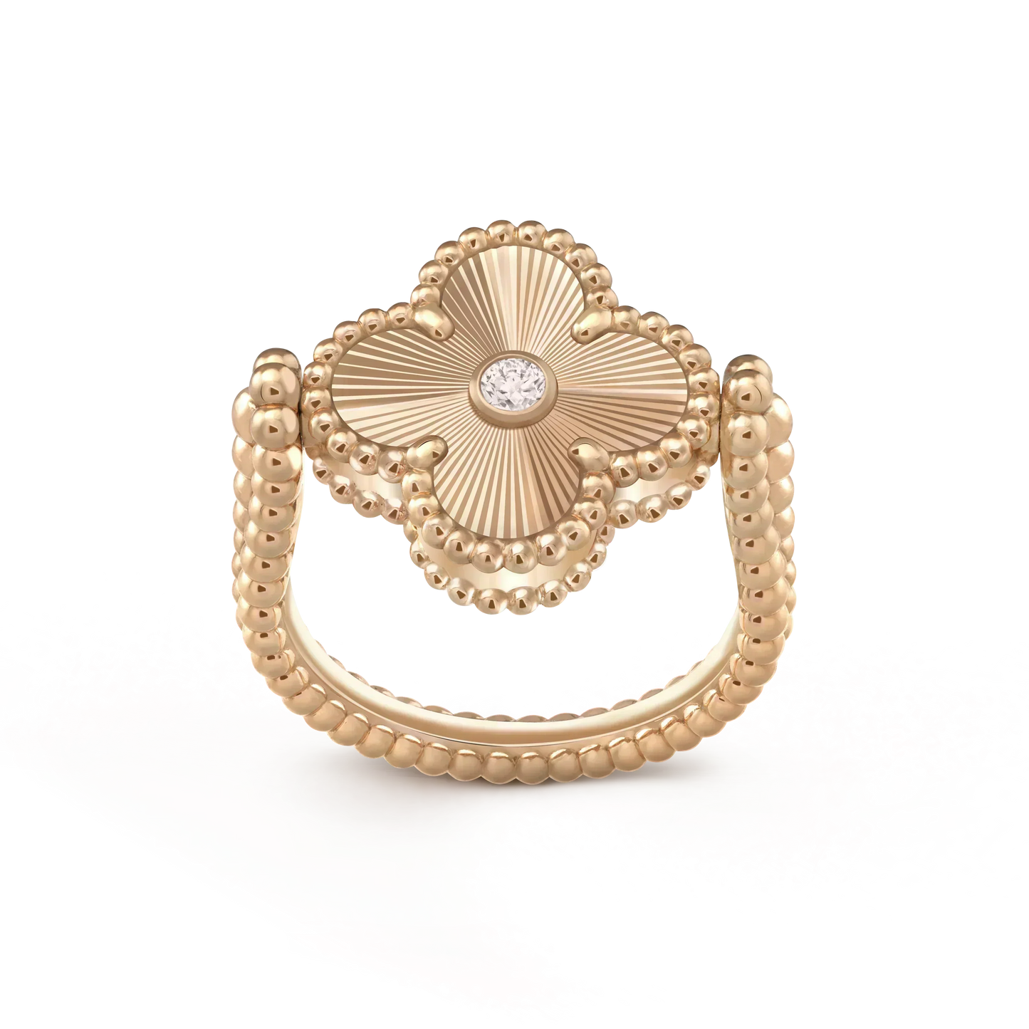 [Elitejewels] RING AUS ROSÉGOLD MIT KLEEBLATT