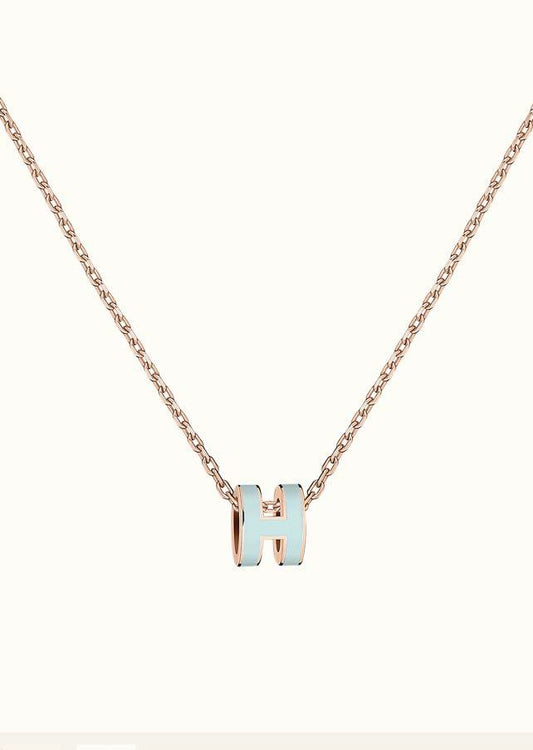 [Elitejewels]POP H LIGHT BLUE NECKLACE