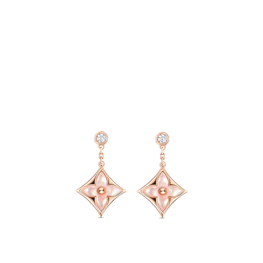 [Elitejewels] DOPPELSTERNE ROSGOLD-MOP-OHRRINGE