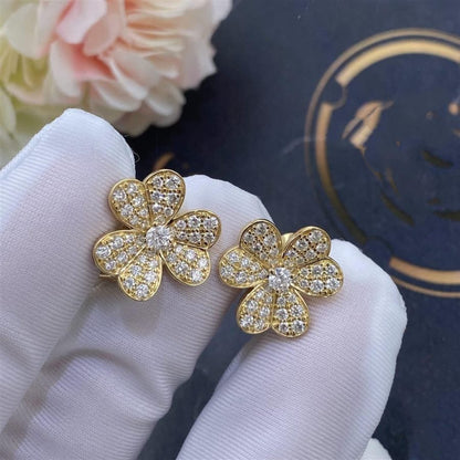 [Elitejewels]FRIVOLE GOLD BLUMEN DIAMANT OHRRINGE 