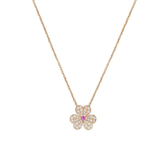 [Elitejewels]FRIVOLE ROSÉGOLD-HALSKETTE MIT BLUMENDIAMANTEN