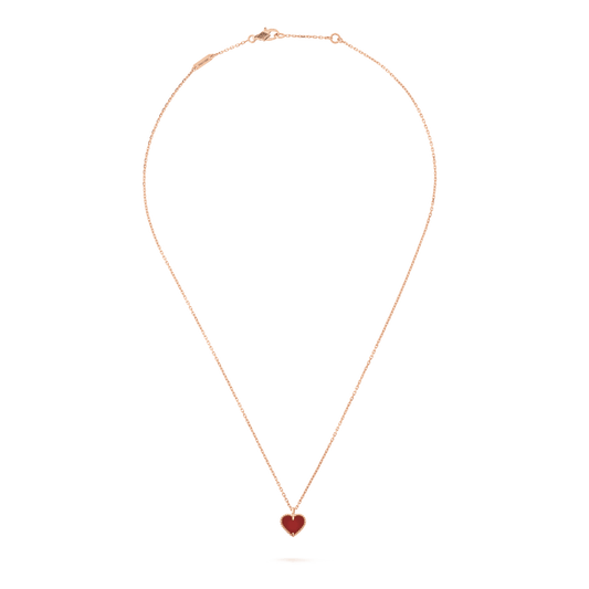 [Elitejewels]SWEET CLOVER CARNELIAN HEART NECKLACE