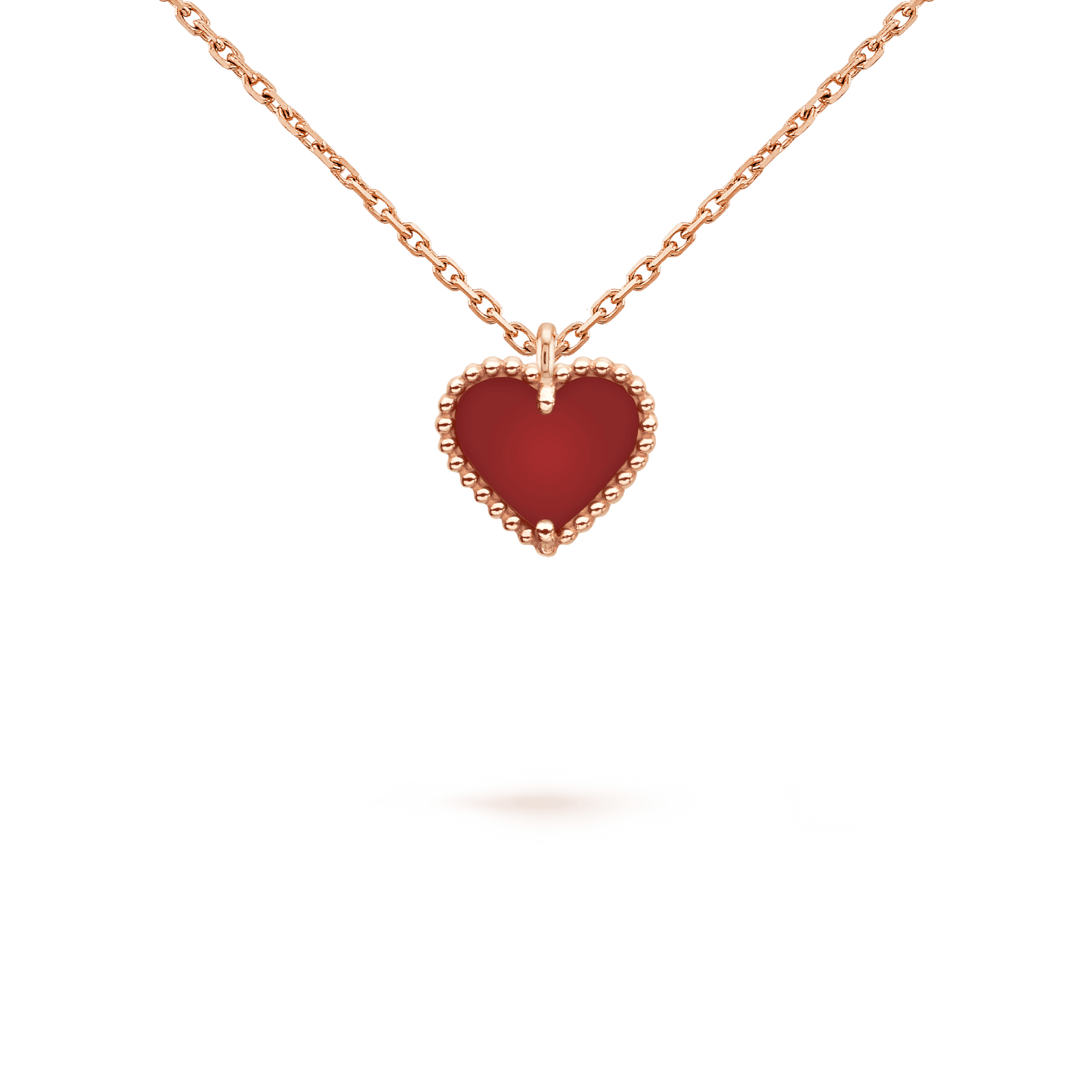 [Elitejewels]SWEET CLOVER CARNELIAN HEART NECKLACE