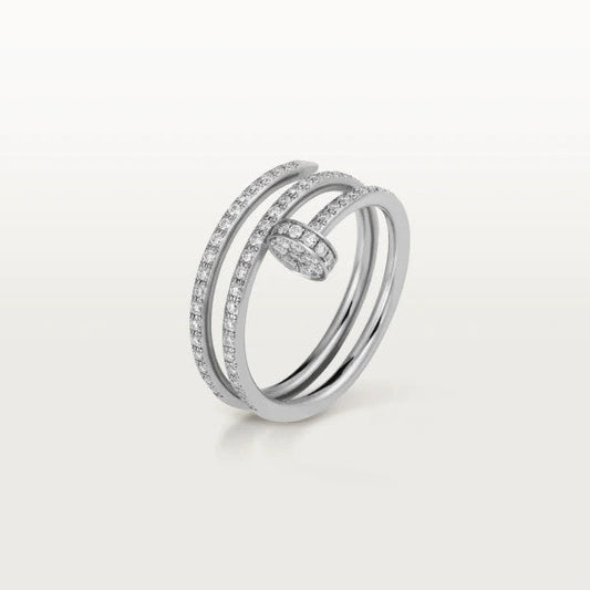 [Elitejewels]JUSTE RING 1,8 MM SILBER DOPPELREIHIGE DIAMANTEN 